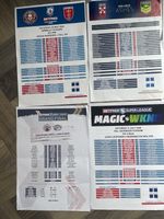 8 Assorted rugby League Teamsheets Inc Ashes Test, Grand final, Wembley final 