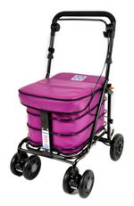 Prestige Seated Walking  Shopping Trolley- Purple (ASSEMBLED) BLACK FRAME