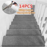 14Pcs Non-Slip Carpet Stair Treads Floor Mat Step Staircase Pad Self-adhesive