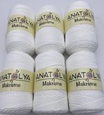 Anatolya 2mm Polyester Macrame Crochet Cord - Bags Craft Jewellery 6x100g White