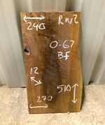 Red walnut Figured Live Edge Wood Board Slab  510x(240-280)x12mm