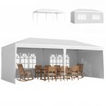 Outsunny 6m x 3m Garden Gazebo Marquee Canopy Party Tent Canopy Patio White