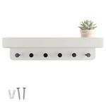 Shelf Combo Coat Rack - 6 Black Hooks Shelf Hallways, Kitchens & Entryways
