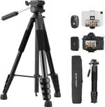 K&F Concept 190cm Lightweight Camera Tripod for DSLR Phone + Remote S255A3+BV01