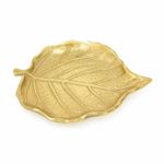 Elegant Gold Metal Leaf Trinket Dish |  Display Vanity Tray | Jewellery Plate