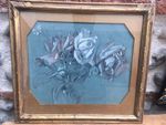 Very Nice Drawing Charcoal Xixth Still Life Flower Pink Hippolyte Lety (