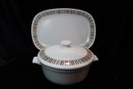 NORITAKE PROGRESSION ARUNTA BROWN GRAY BLACK COVERED VEGETABLE & BOWL PLATTER