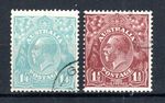 Australia 1928 1s 4d and 1936 1 1/2d Sidehead values  SG 104 and 126 FU CDS