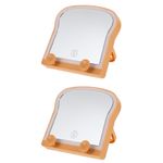 Durable Plastic and Glass Vanity Mirror for Bedroom Tabletop Makeup Decor