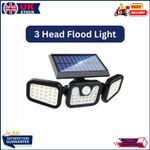 Outdoor 3 Head Solar LED Security Light PIR Motion Sensor Wall Lamp