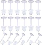 100 Set Invisible Clear Ear Studs Piercing Plastic Work School Earrings Jewelry