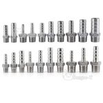 304 Stainless Steel Hosetails Bsp Thread Hose Tail Barb Connector 1/8 to 1-1/2"
