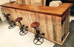 Large Mobile Gin Bar Retail Counter Rustic Portable Folds Flat Oak Colour Shop