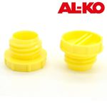 2 x AL-KO Secure Wheel Dust Cap Lock Receiver Yellow Plug Genuine ALKO - 1552863