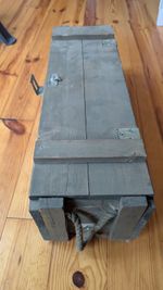 Wooden Military Box Ammo ammunition Crate Rustic Army Storage 