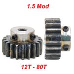 1.5 Module Spur Gear with Step Teeth 12T-80T Bore 5-25mm Transmission Gear Steel