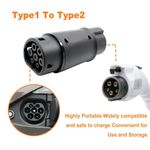 Type 1 To Type 2 EV Charging Adaptor Electric Vehicles Charger Connector