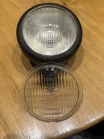 WW2 Butler Flat front head light with spare curved glass included. USED