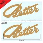 Petter Stationary Engine Gold Script Signature Transfer Decal Pair