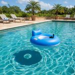 Electric Floating Chair Circular-Shaped Inflatable Pool Lounger Hollow Middle
