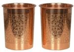 Pure Copper Handmade Water Drinking Glass Tumbler For Health Benefits Set Of 2