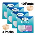 TENA ProSkin Pants Maxi Large - 4 Packs of 10 - Adult Incontinence Pull Up Pants