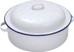 26CM Falcon Roaster Round Dish Roasting Oven Tray Casserole Pan White Lid