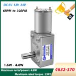 4632-370 DC Worm Geared Motor High Torque DC 6V 12V 24V Reversible Metal Gear