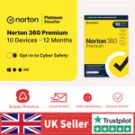 Norton 360 Premium Antivirus 2026 VPN  10 Device 1 Year - 5 Minute Delivery