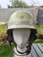 Vintage German Firefighter Helmet - Classic Stahlhelm Style With Neck Protector