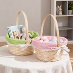 Wicker Basket Kid Child Party Flower Craft Easter Egg Hunt  New Born Gift Basket