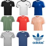 Adidas Originals 3 Stripes Cotton T-shirt Crew Neck Short Sleeve S-XXL