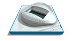 Brighton and Hove Albion AMEX Stadium detailed replica model + frame + lightbox