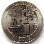 GIBRALTAR 5 POUNDS 1999 PROOF TITANIUM MILLENNIUM