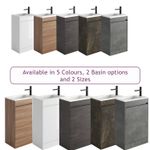 Small Bathroom Sink Unit Compact Cloakroom Vanity Unit 440 550mm Oak White Grey