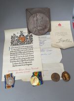 WWI KIA Medal Pair & Memorial Plaque, Grenadier Guards - MARRIOTT, Passchendaele
