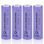 3.7V Button Top Lithium Cell Battery 3000mAh Rechargeable (4 /8 /12 Packs)