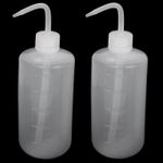 2pcs 500mL Right Angle Bent  Plastic Liquid Storage Squeeze Bottle PK
