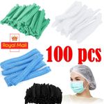 100 Disposable Hair Net Head Cover Mob Cap Hair Net Non Woven Anti Dust Hats UK
