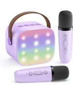 Kids Karaoke Machine 2 Wireless Microphones Bluetooth Speaker Birthday Party Toy