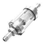 8mm Motorcycle Universal Washable Chrome Glass Fuel Petrol Inline Filter