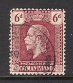 M23667 Cayman Islands 1922 SG77a KGV: 6d deep claret FU, Cat £48