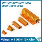 5W - 500W Golden Aluminium Load Resistor Wirewound  RX24 0.1 ohm to 10K ohm