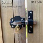 50MM Double Long Throw Gate Lock 5 Keys Garden Locking Both Sides Home