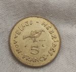 New Hebrides 5 Francs 1970 Trial Mint of Paris