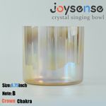 Clear Crystal Singing Bowl Yellow 432Hz B Note 6.75" Cosmic Light With Case