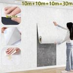 30M Thick Foam Soundproof Linen Wall Sticker Waterproof Self-adhesive Wallpapers