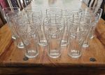 JOB LOT 12 LARGE COCA COLA CLASSIC COKE GEORGIAN EMBOSSED GLASSES WHITE QR CODE