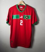 Authentic PUMA Morocco 2022 Home Football Shirt Red Hakimi 2 Adults Size XL