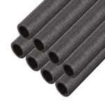 Foam Tube 1.64 ft Length 0.98in ID 1.37in OD Hollow Polyethylene Black 8pcs
